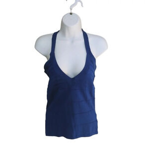 Sexso Knit Halter Top  Blue XS